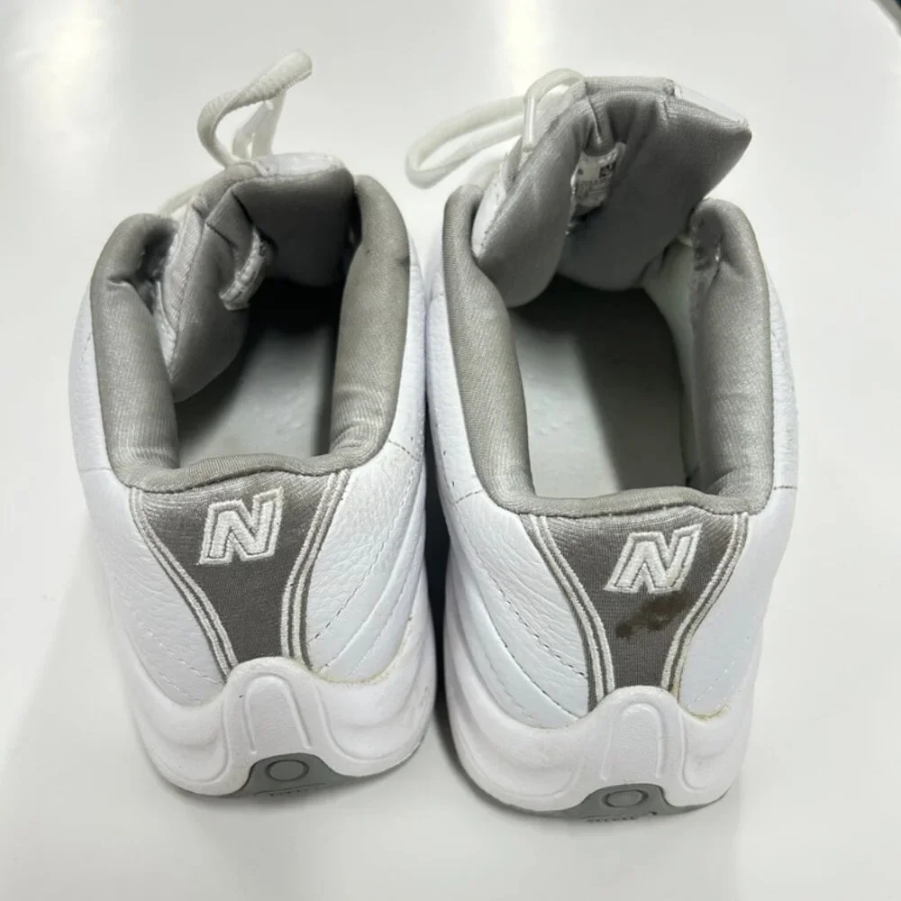 New Balance 610 White Gray Leather Sneakers Mens 10 Dad Shoes Y2K Chunky Athleis